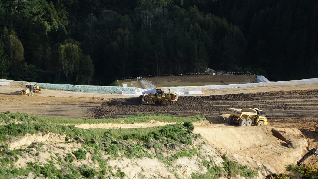 Construction at the Transmission Gully site.