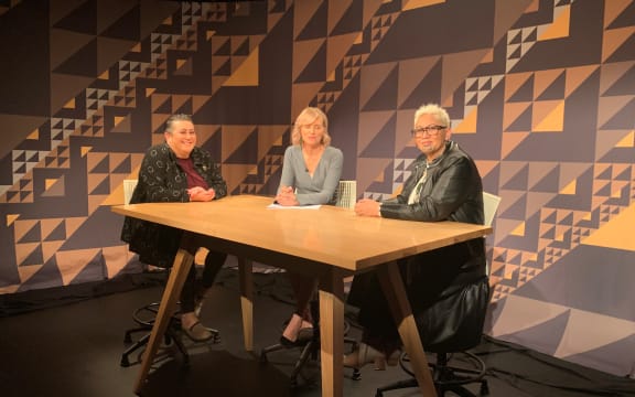 AUT Dean of Law, Khylee Quince, Mihingarangi Forbes and Te Pāti Māori candidate, Takutai Tarsh Kemp.