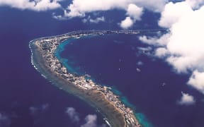 An aerial view of the downtown area of Majuro Atoll, the capital of the Marshall Islands, which has been hard hit by a dengue outbreak.