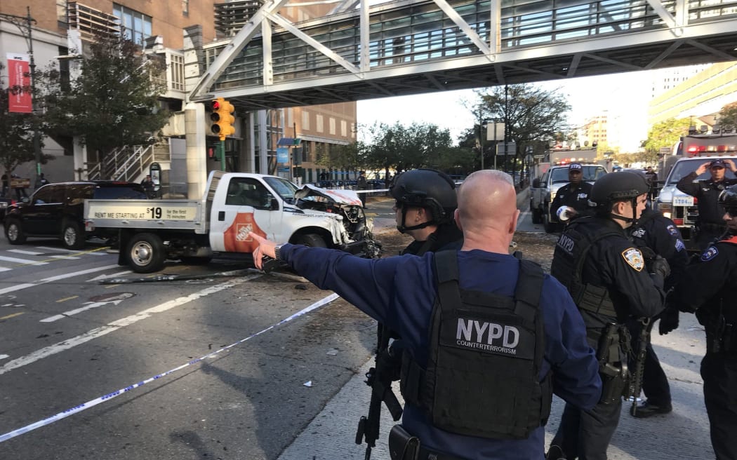 The scene of today's shooting incident in New York City.