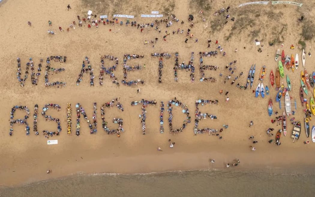 Climate activists protesting in Newcastle, Australia.