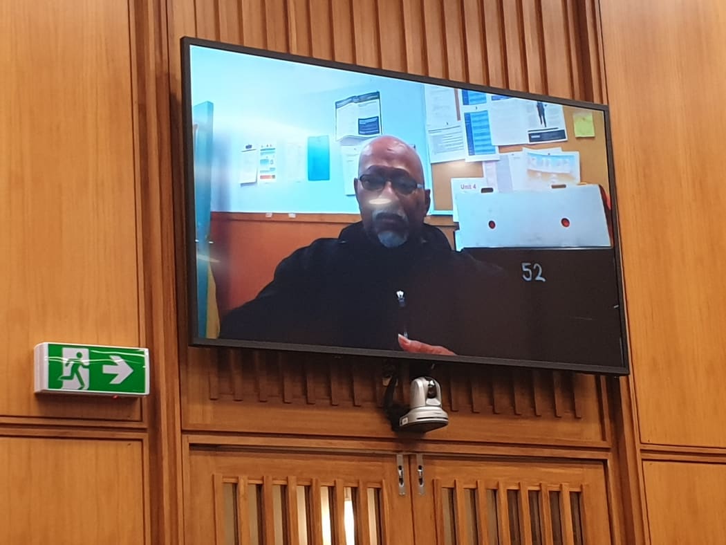 Joseph Matamata appearing via videolink at the Court of Appeal in Wellington, 28 April 2021.