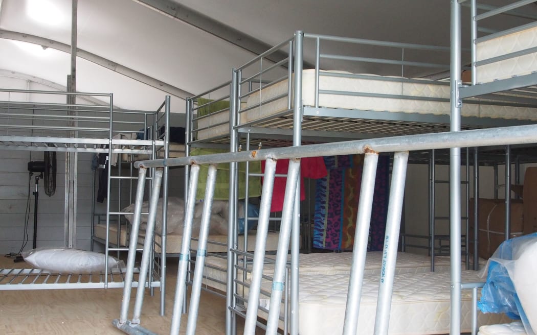 Bunk beds at the Manus Island asylum seeker detention centre, Papua New Guinea
