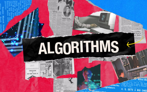 Graphics of computer technology and the headline algorithms.