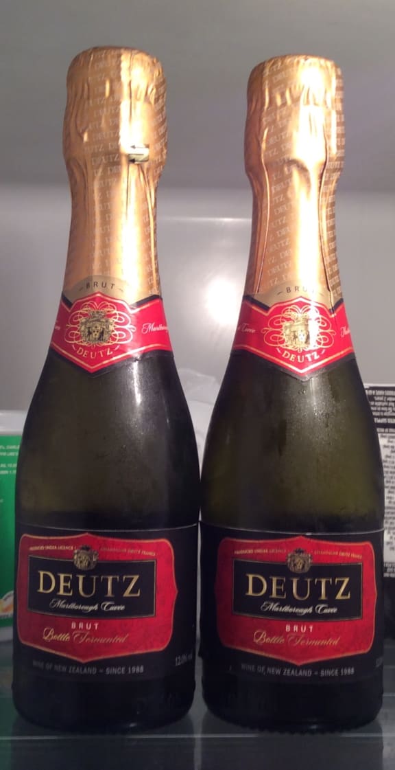 Two bottles of bubbly, courtesy of a well-wisher.