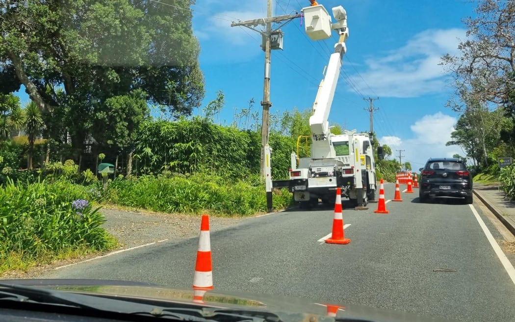 Fire trucks, council, police and electricity crews restore infrastructure in Muriwai