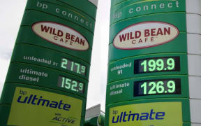 The BP petrol staion in Paraparaumu (left) is 18 cents dearer than the BP petrol station in Levin (right).
