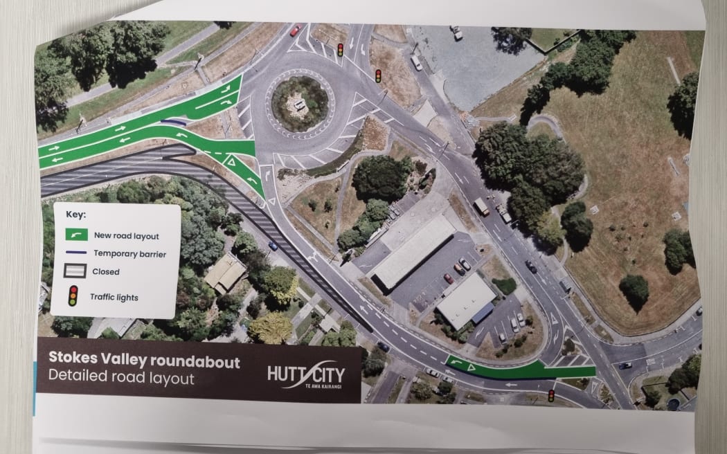 Hutt City Council's proposed changes to the Stokes Valley roundabout layout.