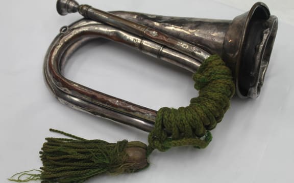 WW1 bugle from Auckland War Memorial Museum | Tamaki Paenga Hira collection.