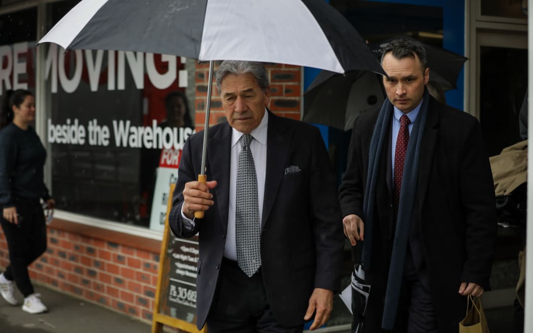 New Zealand's first leader Winston Peters visits Rangiora in Canterbury for his election campaign on September 10, 2020.