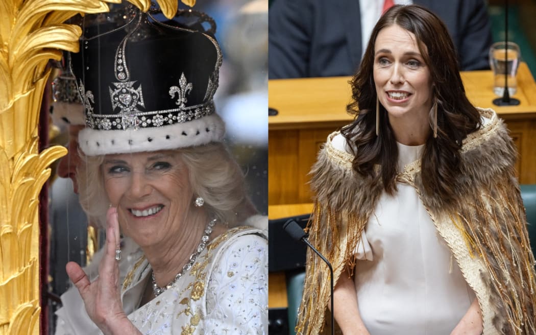 Queen Camilla and former prime minister Jacinda Ardern.