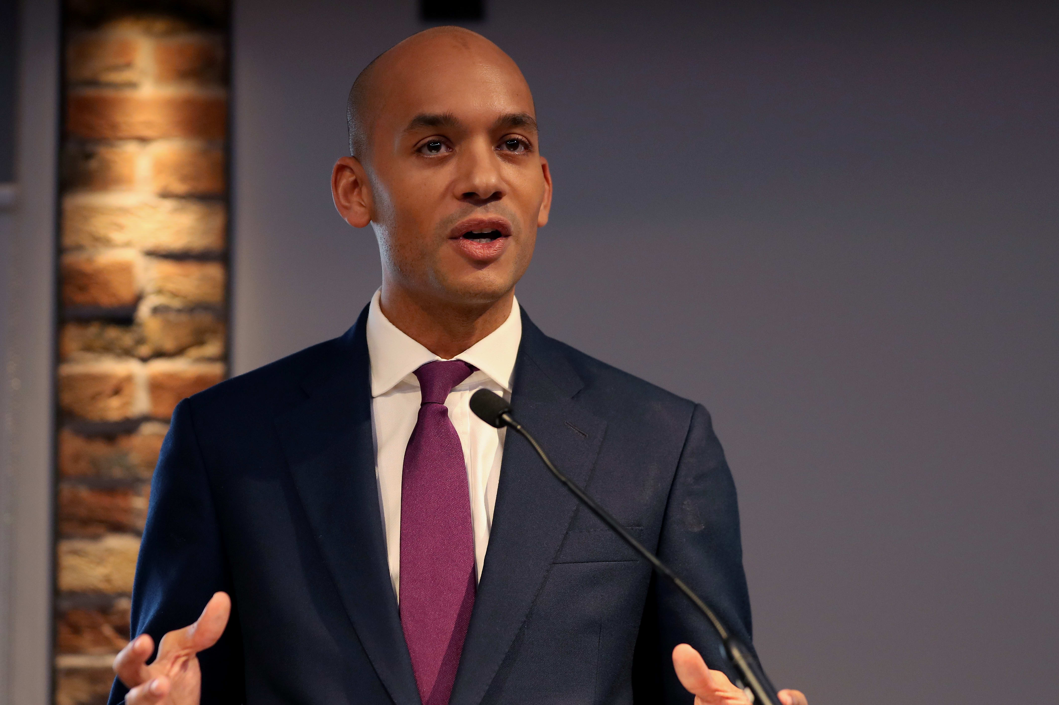 Former Labour party MP Chuka Umunna speaks during a press conference in London on February 18, 2019, where he and colleagues announced their resignation from the Labour Party, and the formation of a new independent group of MPs.