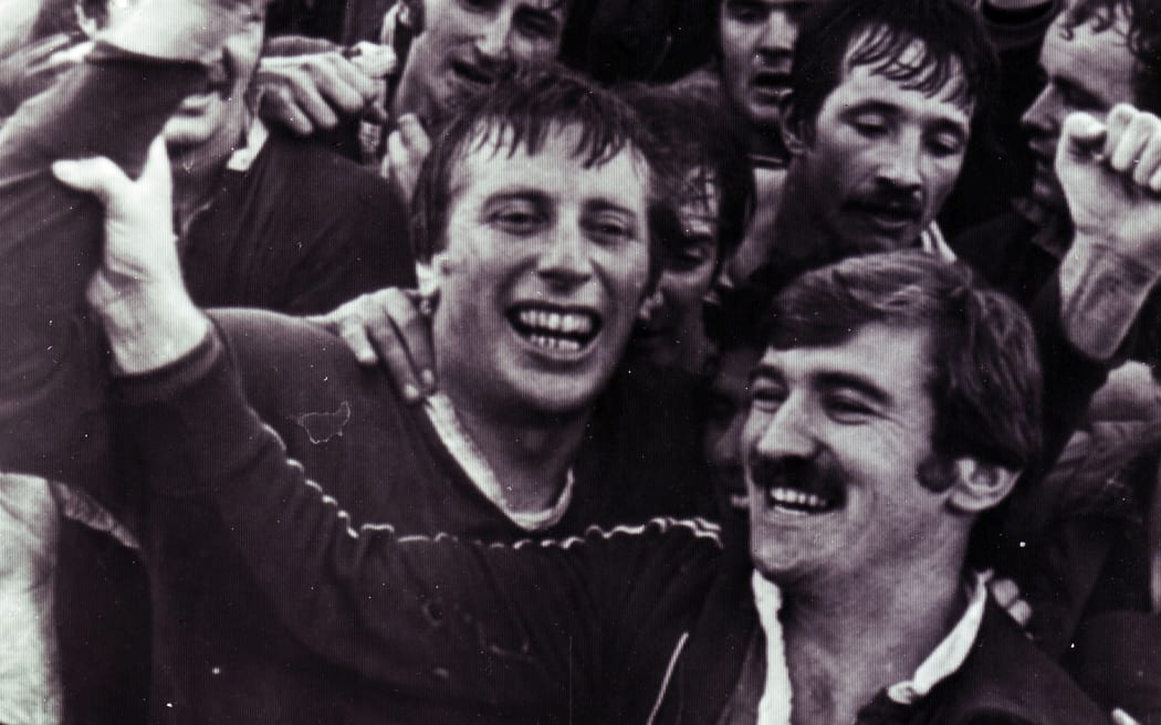 Munster's Moss Keane (left) after the his side's victory over the All Blacks at Thomond Park in October 1978.

The All Blacks went onto complete a test grand slam with wins over England, Scotland, Ireland and Wales.