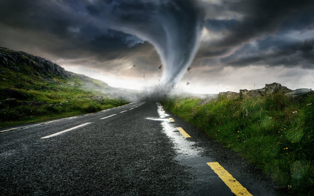 Tornado destroys street