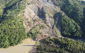 Massive landslips into the Kaiwhata River closed a road in Carterton district this week.