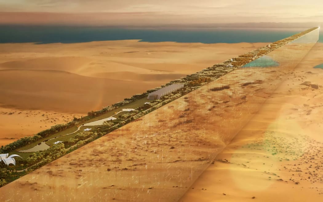 Concept Design of "The Line" megacity in Saudi Arabia