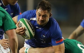 Jack Lam playing for Samoa against Ireland in 2013.