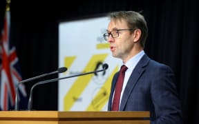Director-General of Health Dr Ashley Bloomfield speaks to media during a press conference at Parliament on September 02, 2021 in Wellington,