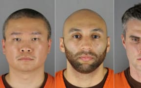 Former Minneapolis police officers (L-R) Tou Thao, J. Alexander Kueng and Thomas Kiernan Lane, were found guilty by a Minnesota jury on 24 February, 2022 of depriving George Floyd of his rights.