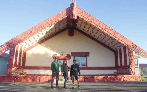 While on their haerenga, Johnny Five, Geneva Alexander-Marsters and Daniel Marsters visited several marae, including Kahungunu Marae in Nuhaka.