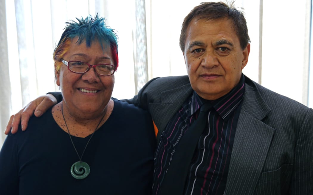 Ngāti Hineuru Iwi Incorporated chair Tuhuiao Kahukiwa (right) with Te Kōpere o Hineuru member Tirohia Bridger