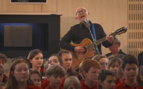 Reopening of Redcliffs School in Christchurch, Dave Dobbyn visit and Prime Minister attended.