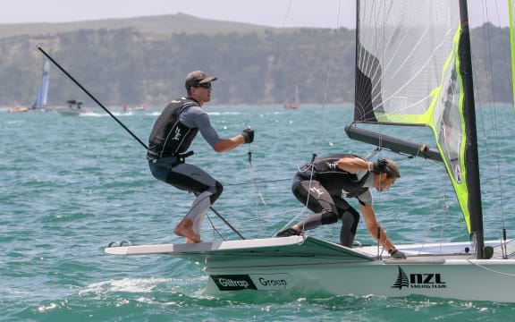 Peter Burling and Blair Tuke.
Oceanbridge New Zealand Sailing Regatta  2019.