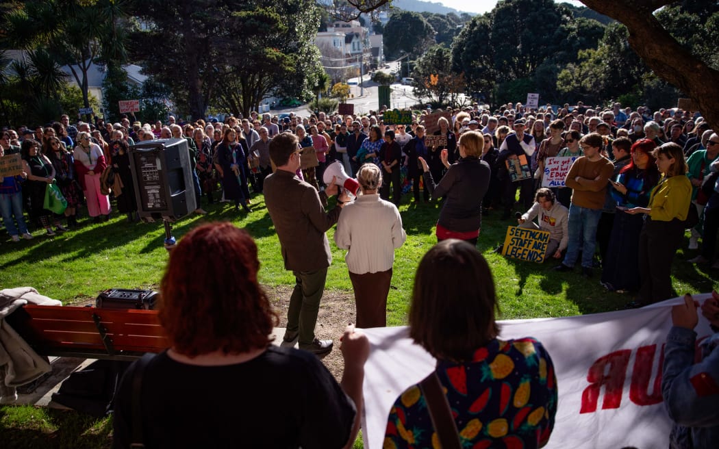 Staff and students protest proposed cuts at Victoria University