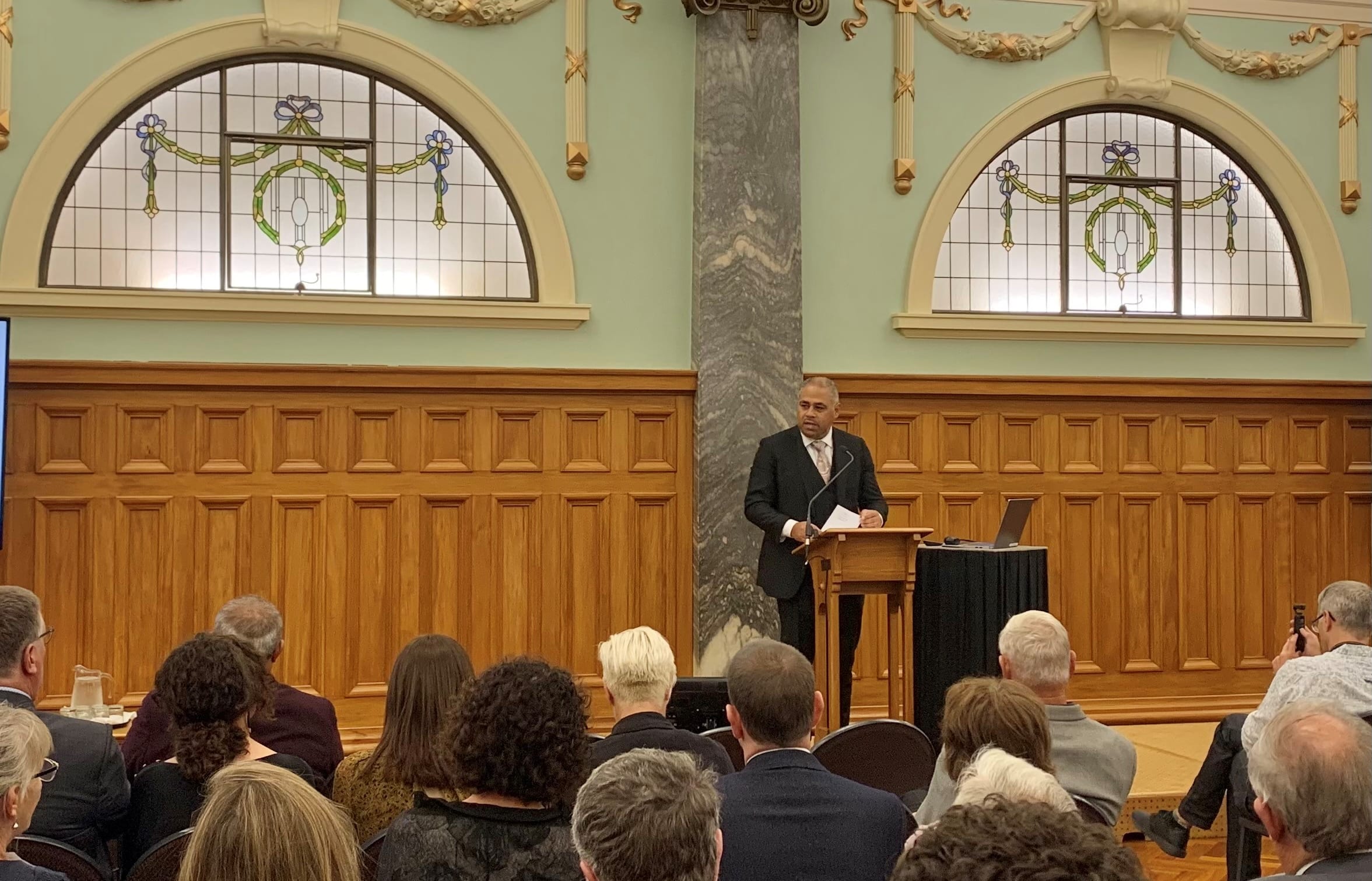 Associate Minister of Health (Māori Health) Peeni Henare speaking at the launch of new health research into Type-2 Diabetes