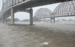 High winds blow across the Atchafalaya river in Morgan City, Louisiana ahead of Tropical Storm Barry Saturday, July 13,2019.
