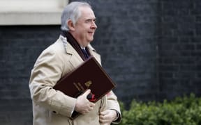 Britain's Attorney General Geoffrey Cox leaves after the weekly cabinet meeting at 10 Downing Street in London