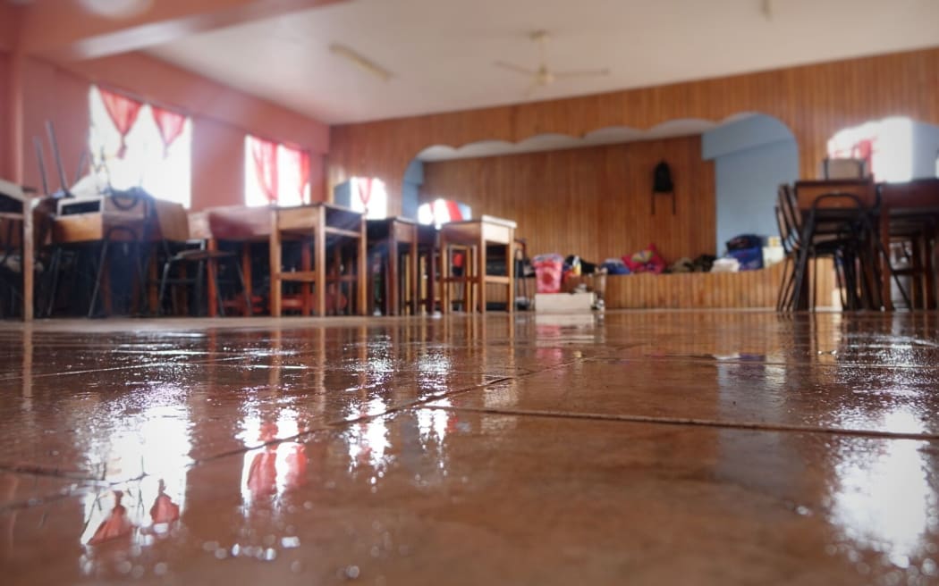 Inside an evacuation centre in Rakiraki