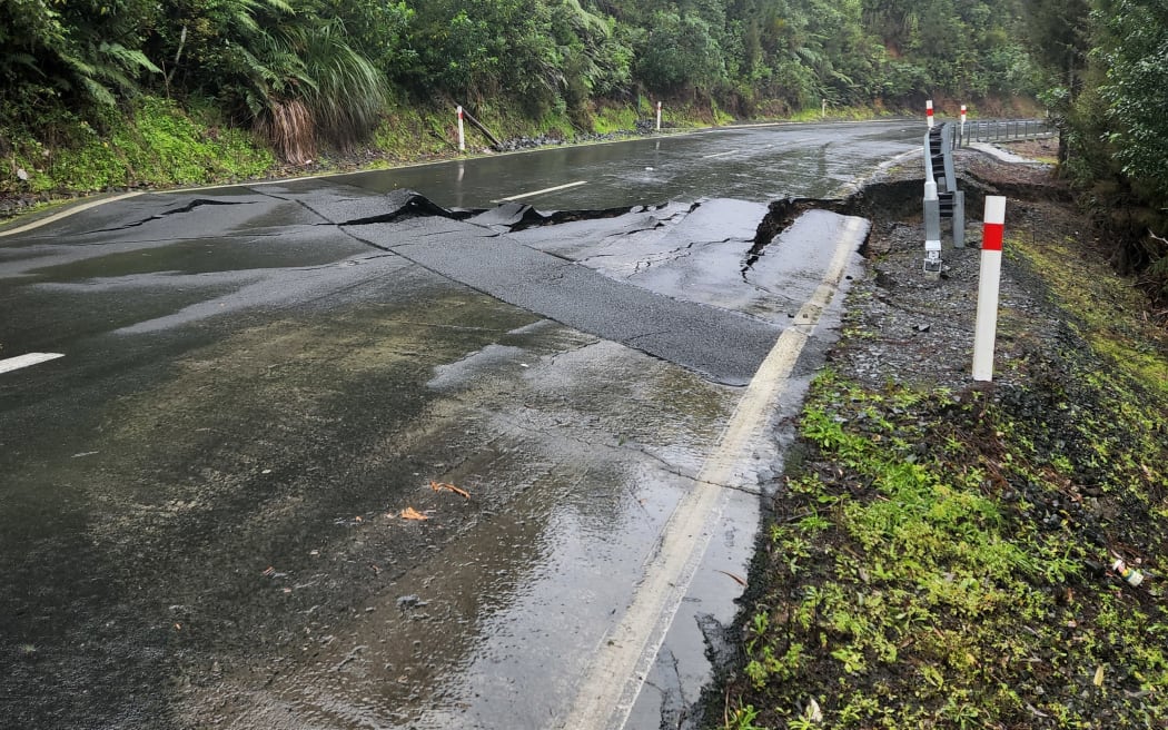 State Highway One through Mangamuka Gorge has been badly damaged by torrential rain.