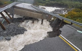 A bridge to Arthur's Pass collapsed after heavy rainfall lashed the West Coast region.