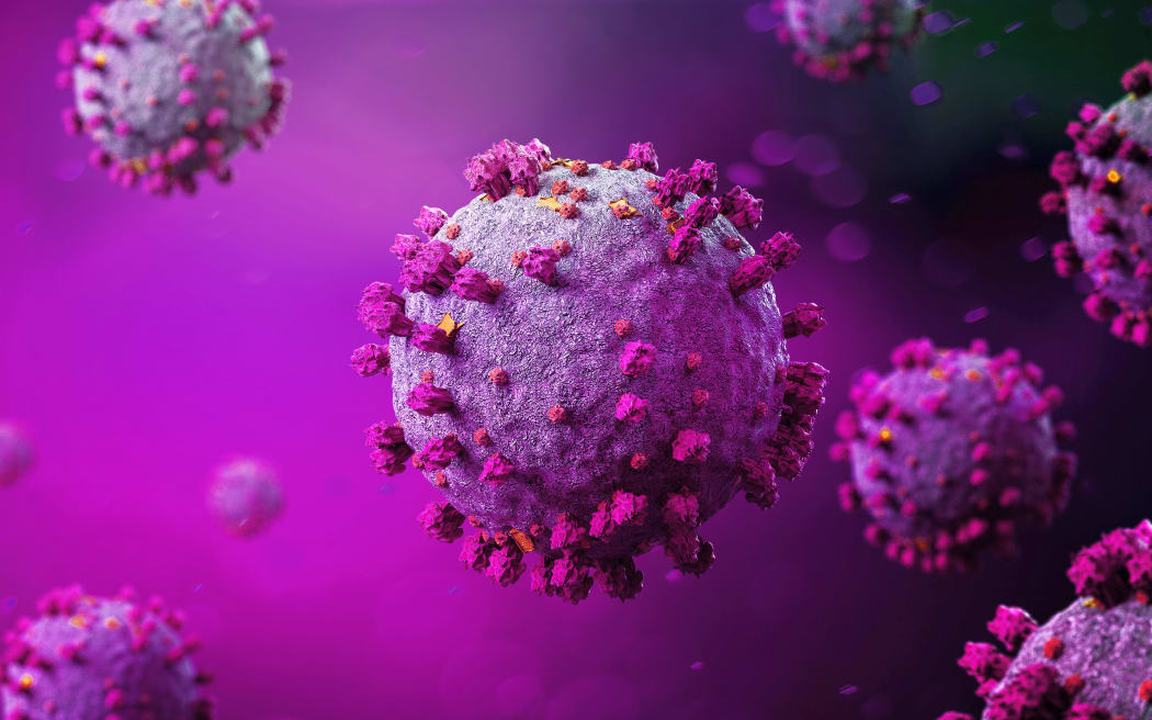 Coronavirus Covid-19 Arka Planının Görünümü - 3D Görünüm