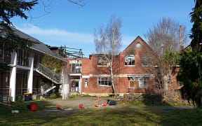 Antonio Hall after the fire.
