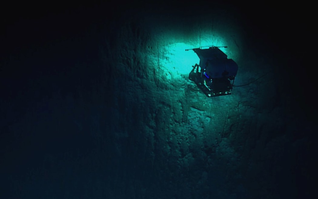 One of the Remote Operated Vehicles (ROV) exploring deep seas of the Pacific Ocean during the NOAA ship Okeanos Explorer's 2017 mission