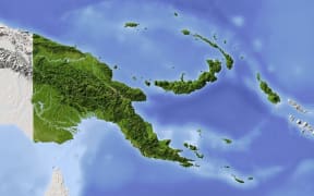Papua New Guinea showing border with Indonesia's Papua region