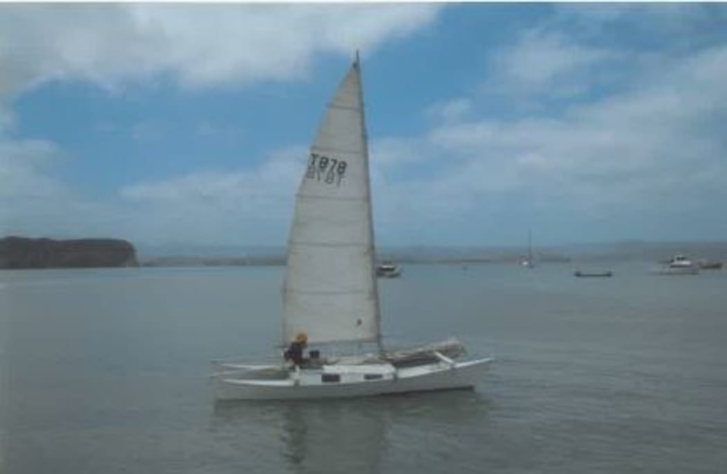 Alan Langdon and his six-year-old daughter have not been heard from since 17 December when they left Kawhia Harbour aboard this catamaran, bound for the Bay of Islands.