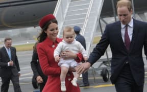 The Duke and Duchess of Cambridge arrive at Wellington Airport at the start of their 2014 tour.