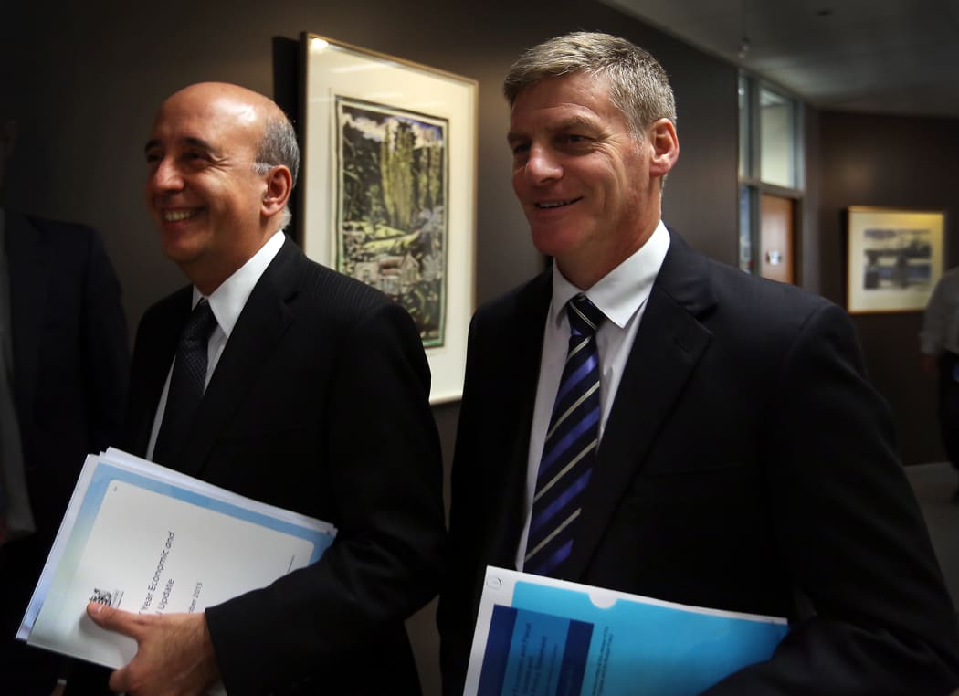Treasury Secretary Gabriel Makhlouf, left, and Finance Minister Bill English.
.