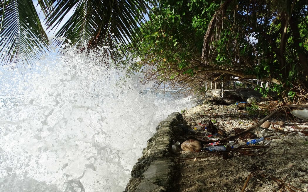 High tides in Marshall Islands in March 2016 hit a seawall