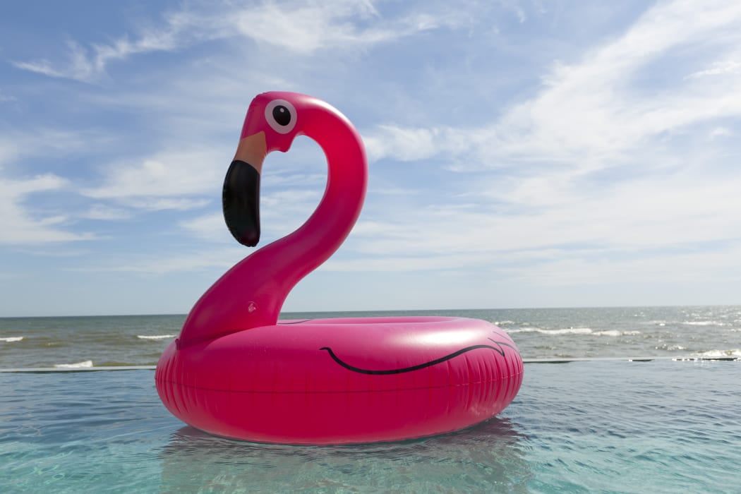 Inflatable beach toy flamingo