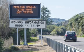 The message on State Highway 35 driving north on the coast from Wainui, Gisborne