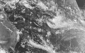 Satellite image of tropical depression known as TD04F near Fiji at 5:30pm on Monday 19-12-2016.