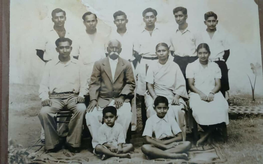 M.N. Naidu (sitting second from the left) with his family Photo: Courtesy of Nik Naidu