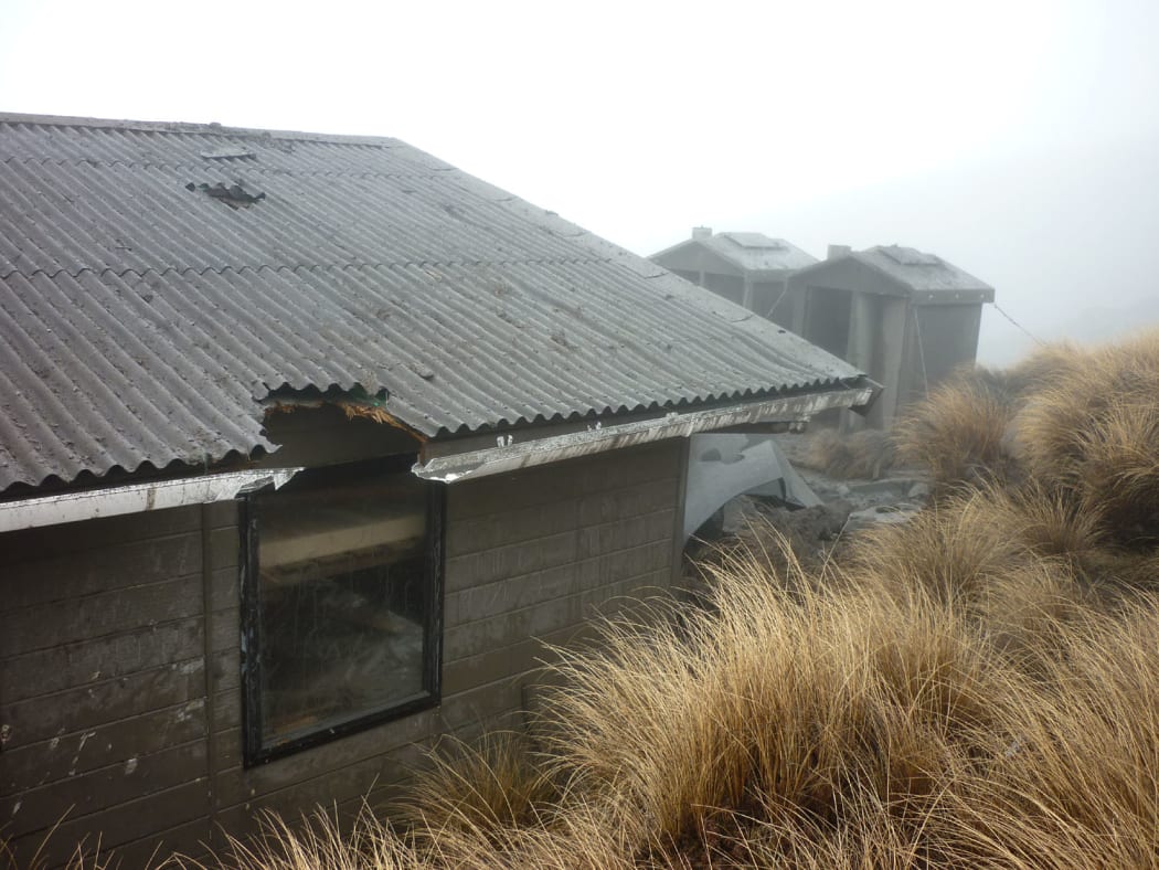 Ketetahi hut about 1.5km from the epicentre of the eruption was significantly damaged with holes in the roof, floor and bunks.