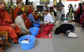 Offerings to the monks, Sangha Dana ceremony