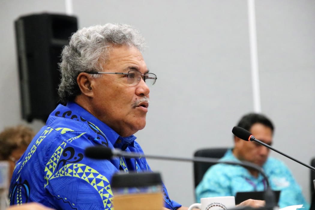 Tuvalu prime minister Enele Sopoaga at the Pacific Islands Forum